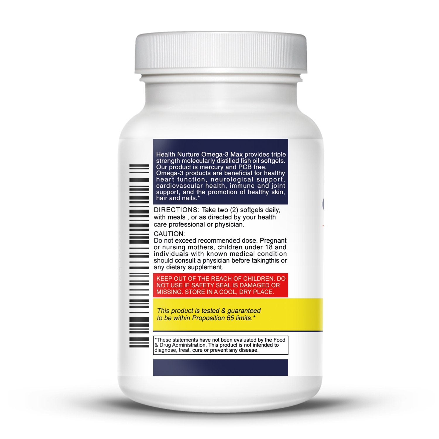 Health Nurture Omega 3 Max Fish Oil 1500mg capsules with lemon slices