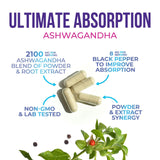 Health Nutrition Naturals Ashwagandha Extra Strength Capsules back view