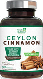 Health Nutrition Naturals Ceylon Cinnamon Capsules front view