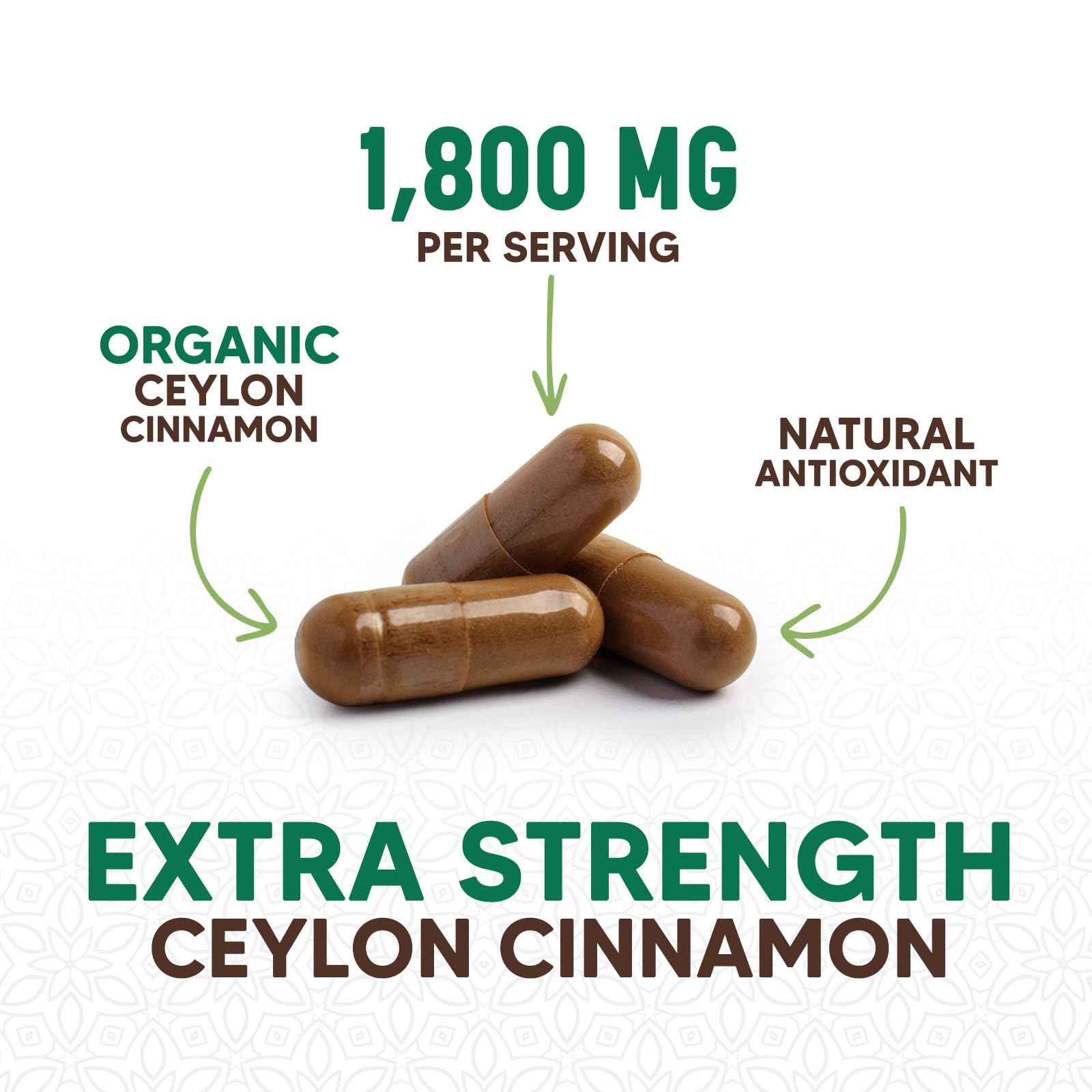 Health Nutrition Naturals Ceylon Cinnamon Capsules side view