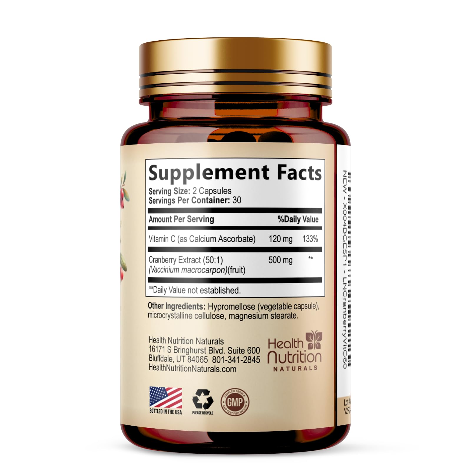 Health Nutrition Naturals Cranberry Extract Capsules close-up of capsules