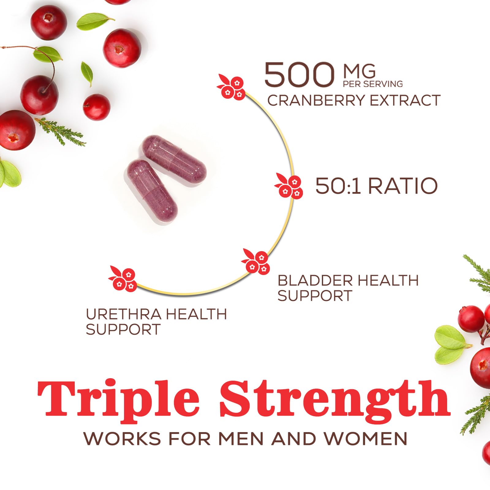 Health Nutrition Naturals Cranberry Extract Capsules side view