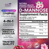 Health Nutrition Naturals Cranberry Urinary Support 1000mg supplement side view