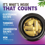 Health Nutrition Naturals Glucosamine Chondroitin supplement capsule close-up