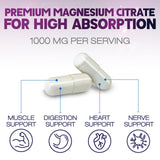 Health Nutrition Naturals Magnesium Citrate Capsules bottle with label