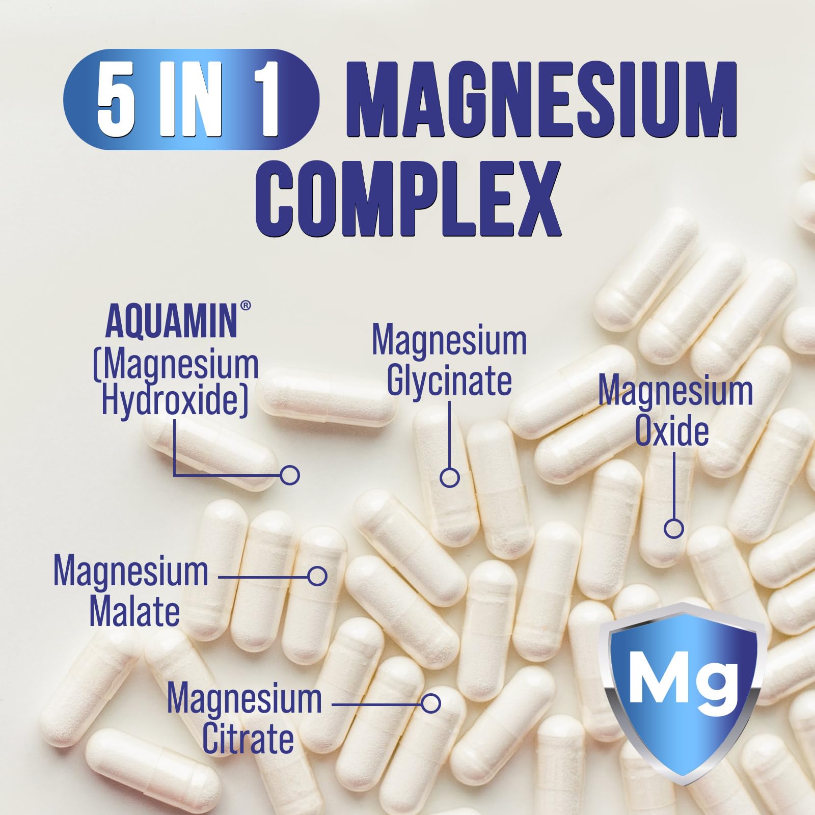 Health Nutrition Naturals Magnesium Complex 500mg capsules with measuring spoon