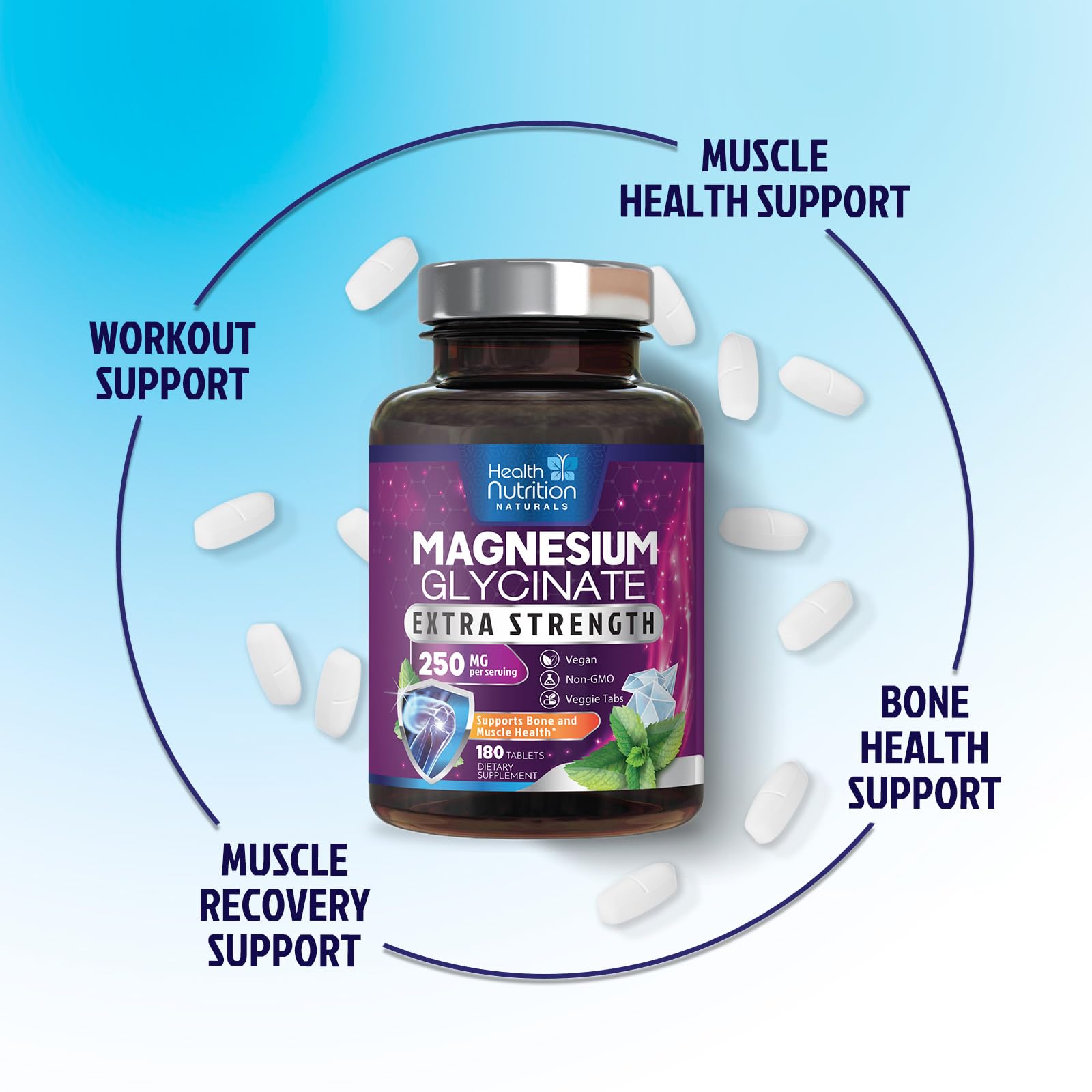 Health Nutrition Naturals Magnesium Glycinate 250mg ingredients list