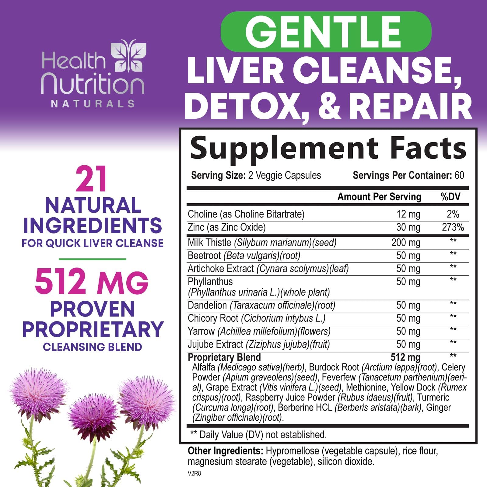 Health Nutrition Naturals Milk Thistle Liver Support Supplement capsules on a table