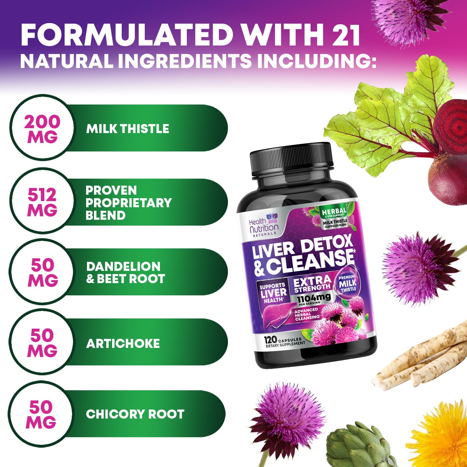 Health Nutrition Naturals Milk Thistle Liver Support Supplement ingredients list