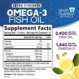 Health Nutrition Naturals Omega 3 Fish Oil 2400mg side view
