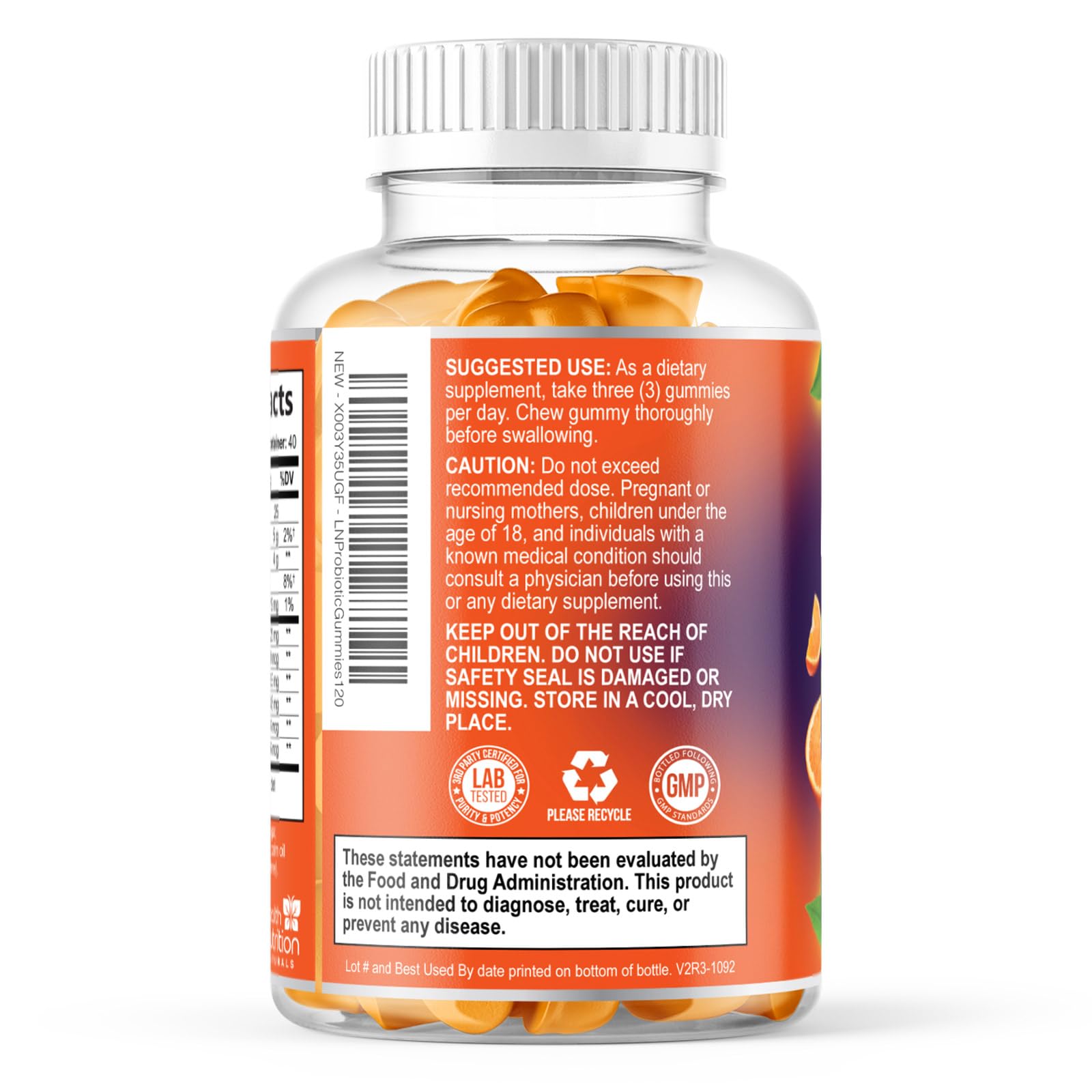 Health Nutrition Naturals Probiotic Gummies on a table