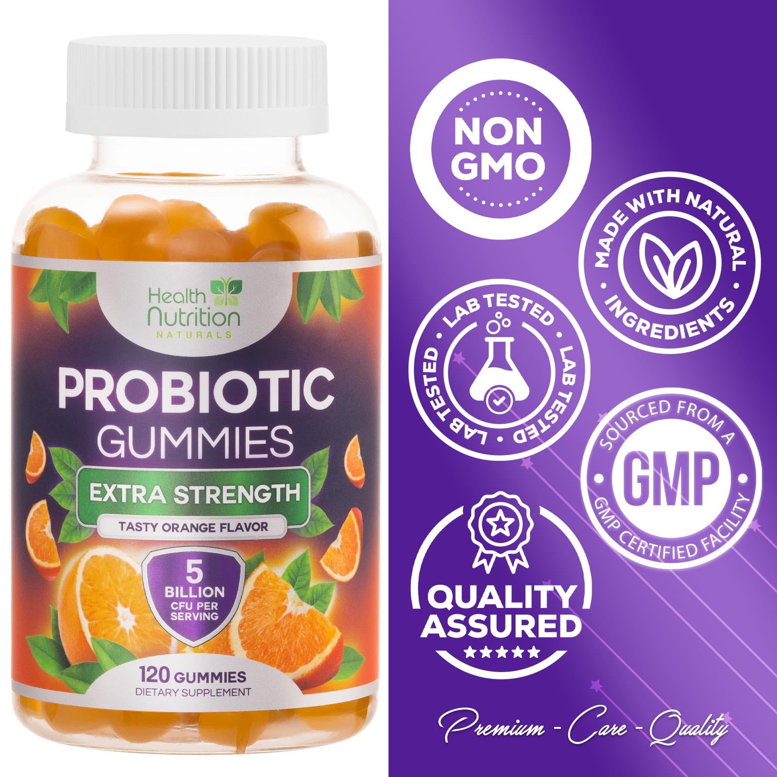 Health Nutrition Naturals Probiotic Gummies side view