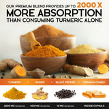 Health Nutrition Naturals Turmeric Curcumin Complex 2000mg capsules close-up