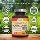 Health Nutrition Naturals Turmeric Curcumin Supplement 2600mg ingredients list