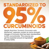 Health Nutrition Naturals Turmeric Curcumin Supplement 2600mg packaging