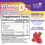 Health Nutrition Naturals Vitamin D3 Gummies raspberry flavour close-up