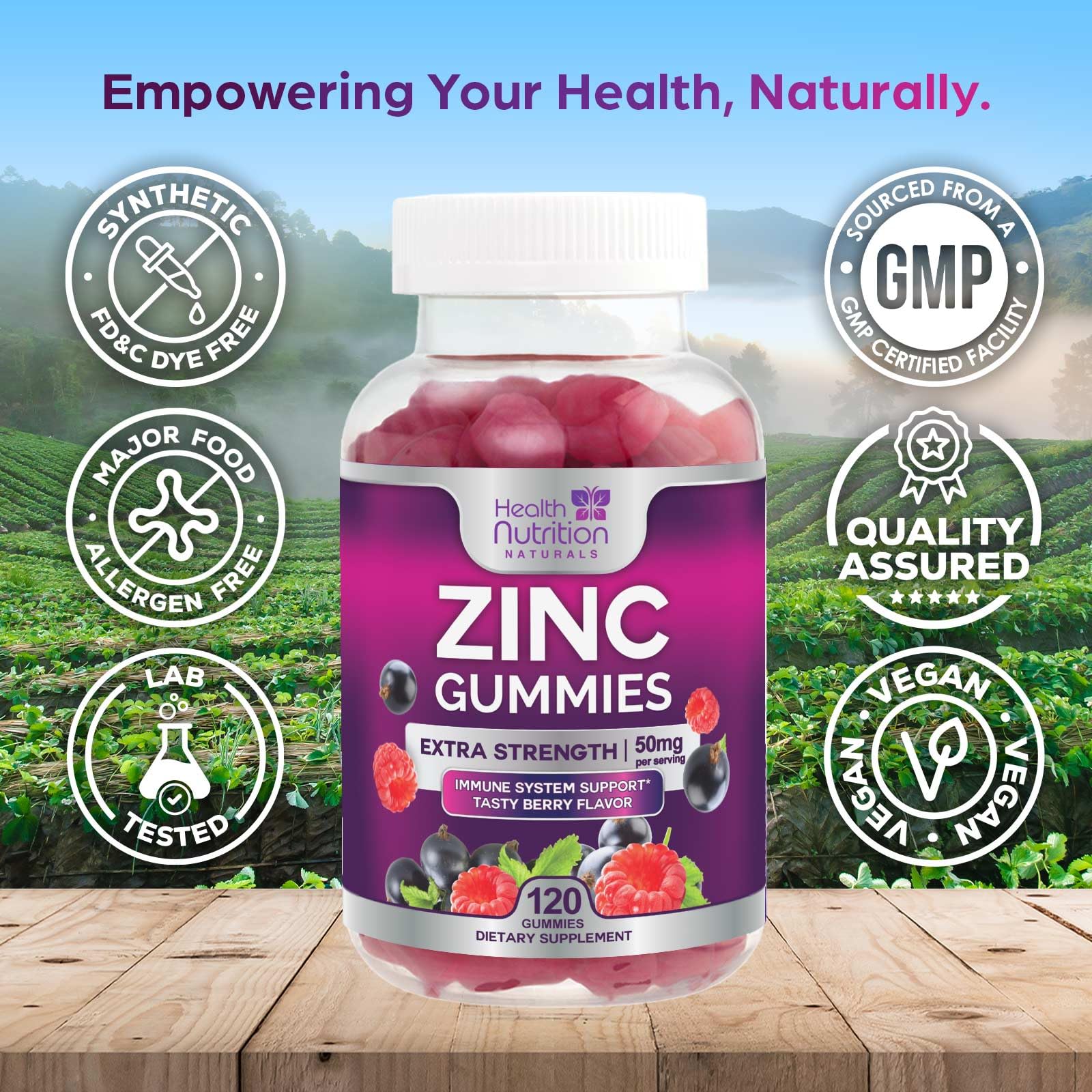 Health Nutrition Naturals Zinc Gummies ingredients list