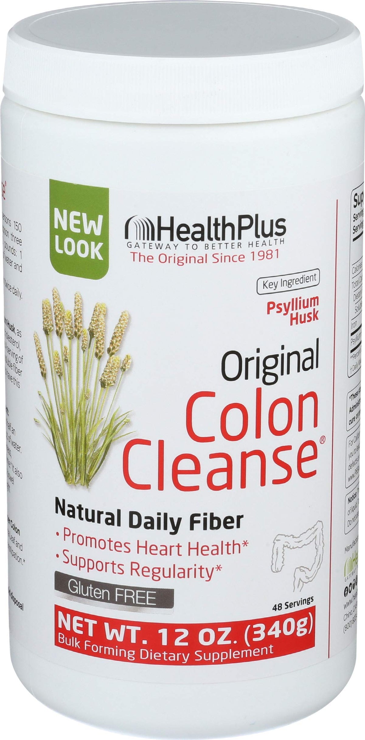 Health Plus Colon Cleanse Psyllium 12 OZ front view