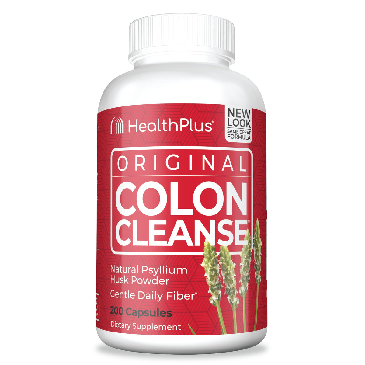 Health Plus Colon Cleanse Psyllium Husk 200 Capsules front view