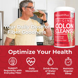 Health Plus Colon Cleanse Psyllium Husk Powder in a glass of water