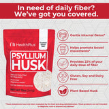Health Plus Psyllium Husk 272g back view showing nutritional information