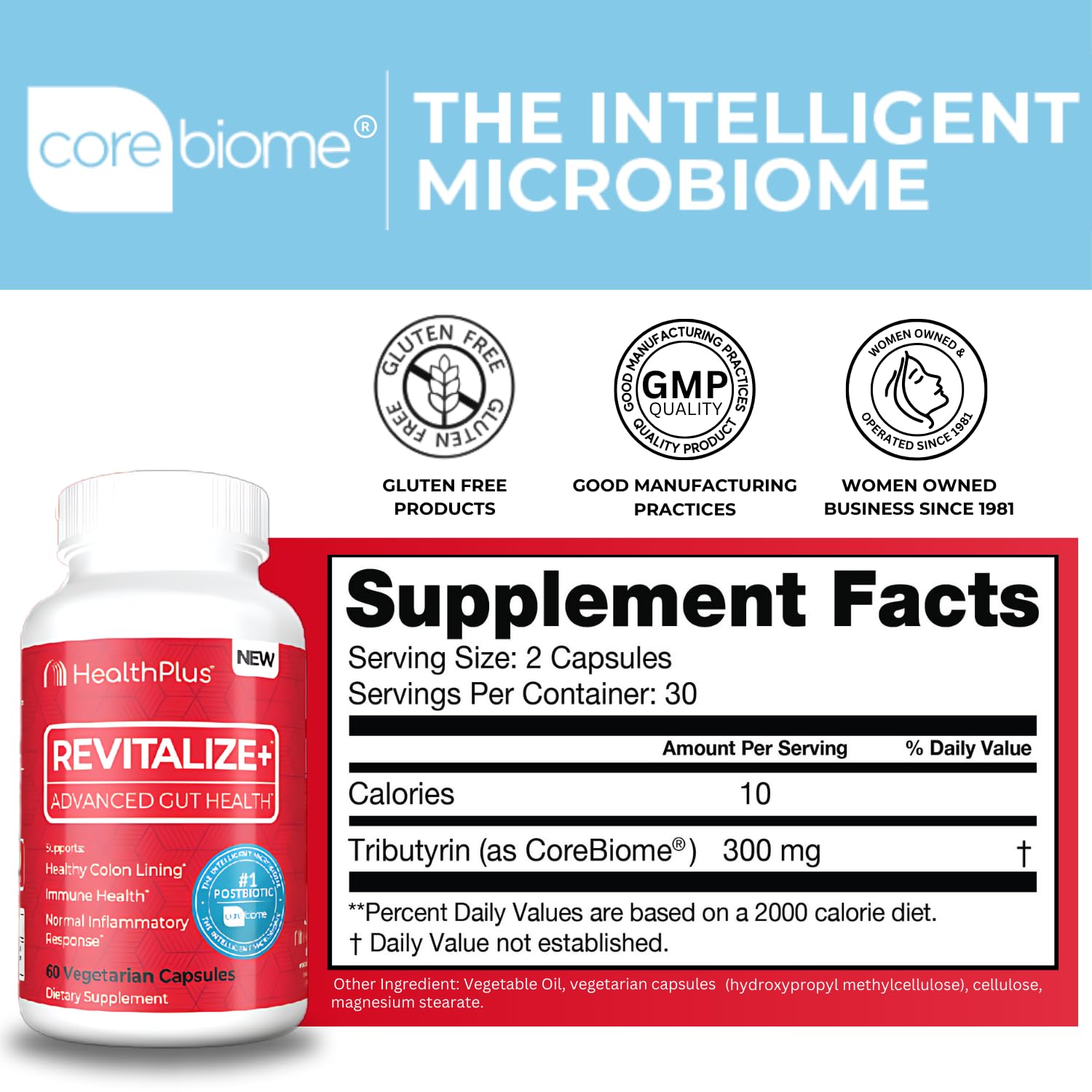 Health Plus Revitalize+ Advanced a daily routine Supplements side view