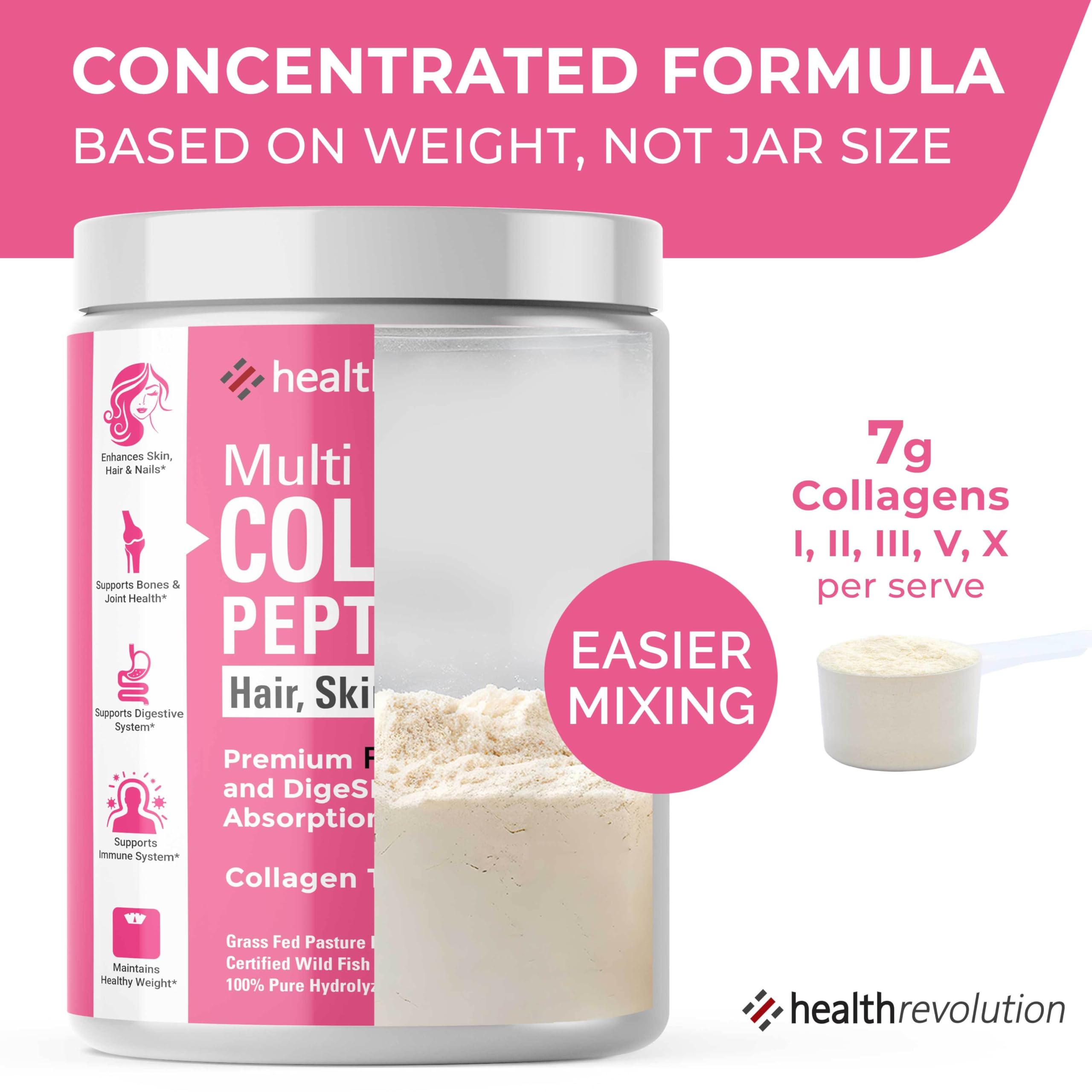 Health Revolution Multi Collagen Protein Powder 210g powder close-up