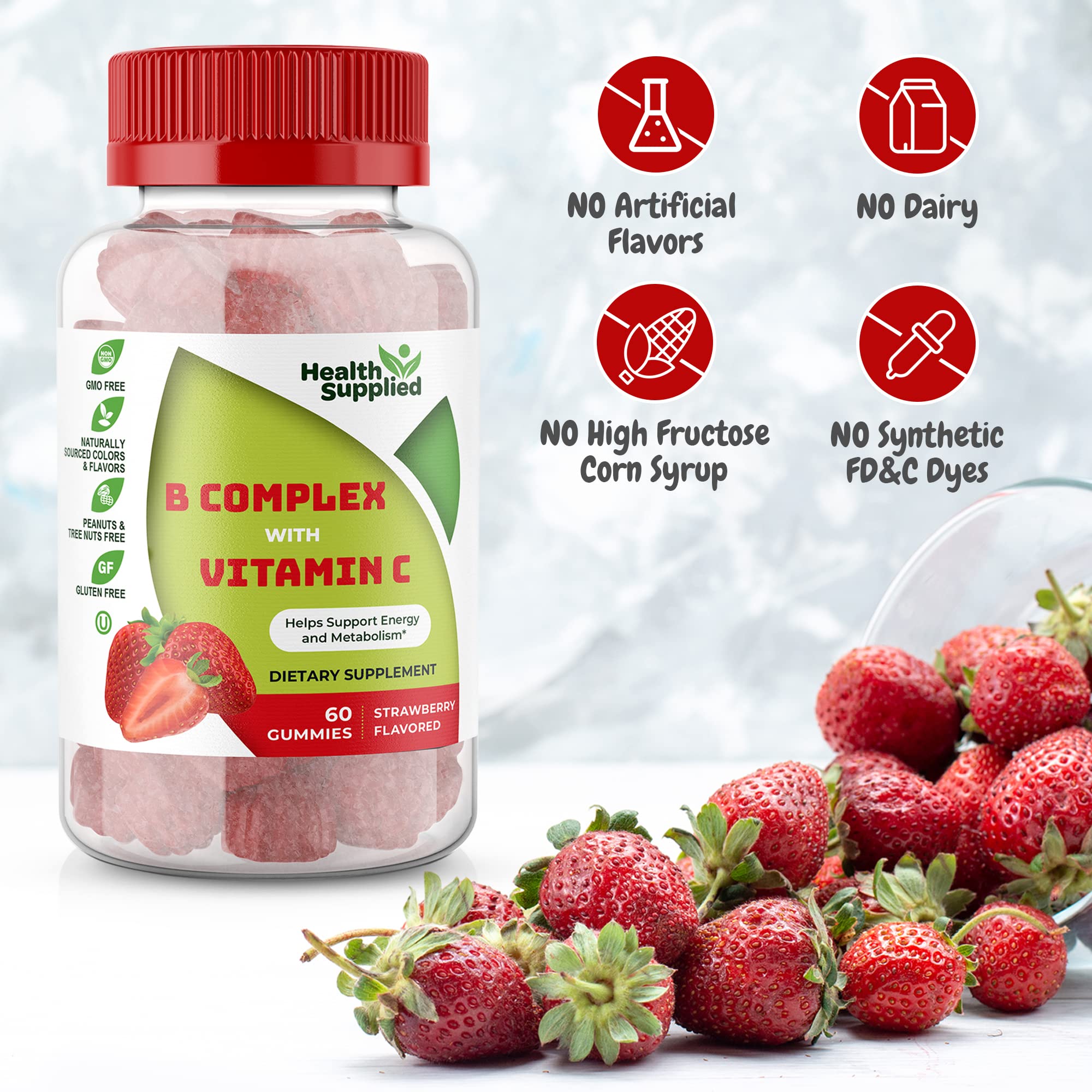 Health Supplied B-Complex Vitamin Supplement capsule close-up