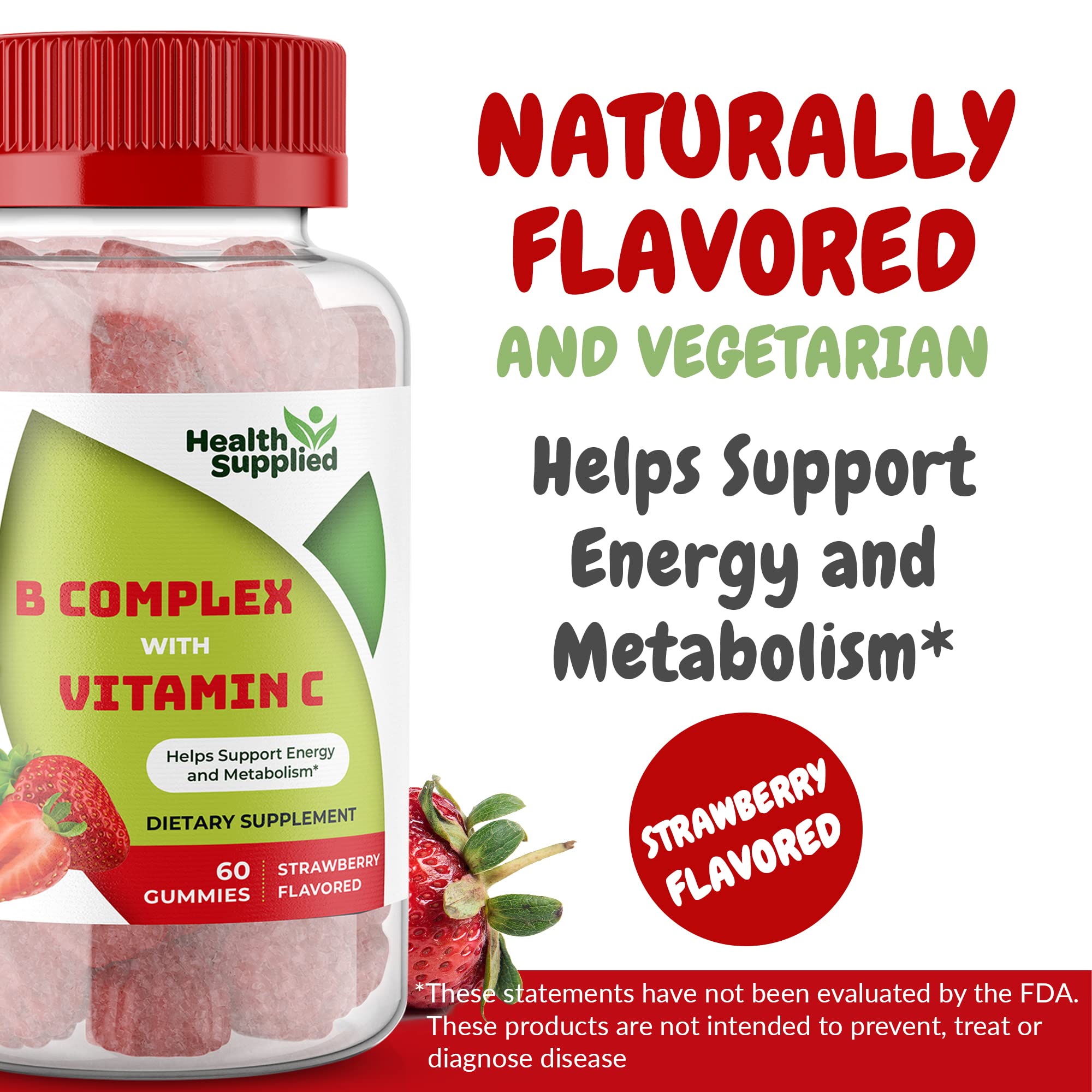 Health Supplied B-Complex Vitamin Supplement side view