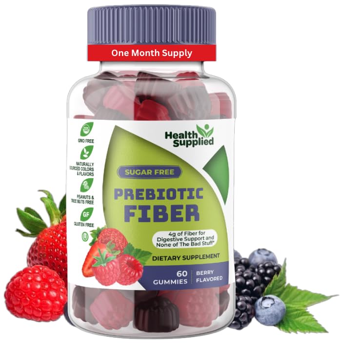Health Supplied Prebiotic Fiber Gummies 60 Count front view
