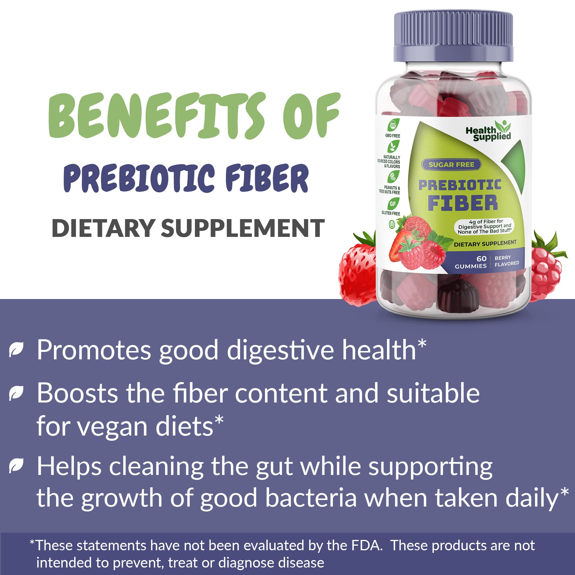 Health Supplied Prebiotic Fiber Gummies nutritional information