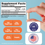 Health Thru Nutrition Alpha Lipoic Acid 600 mg capsules side view