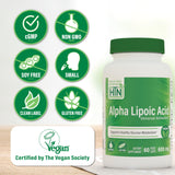 Health Thru Nutrition Alpha Lipoic Acid 600mg capsules close-up
