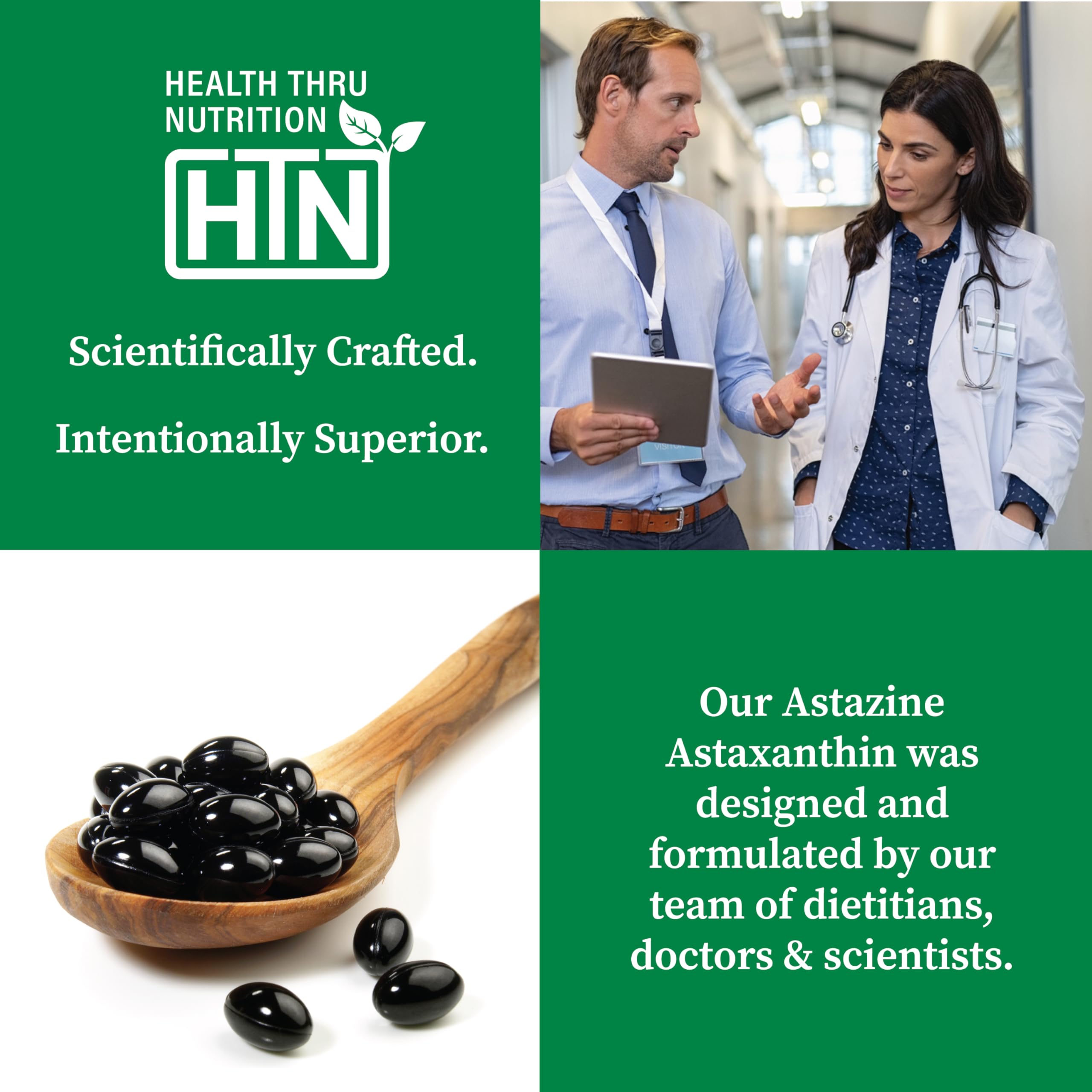 Health Thru Nutrition Astaxanthin 12mg Capsules with ingredients list