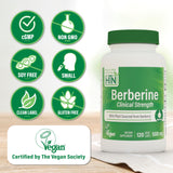 Health Thru Nutrition Berberine Capsules side view highlighting capsule size