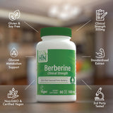 Health Thru Nutrition Berberine HCI 500mg Capsules on a wooden surface