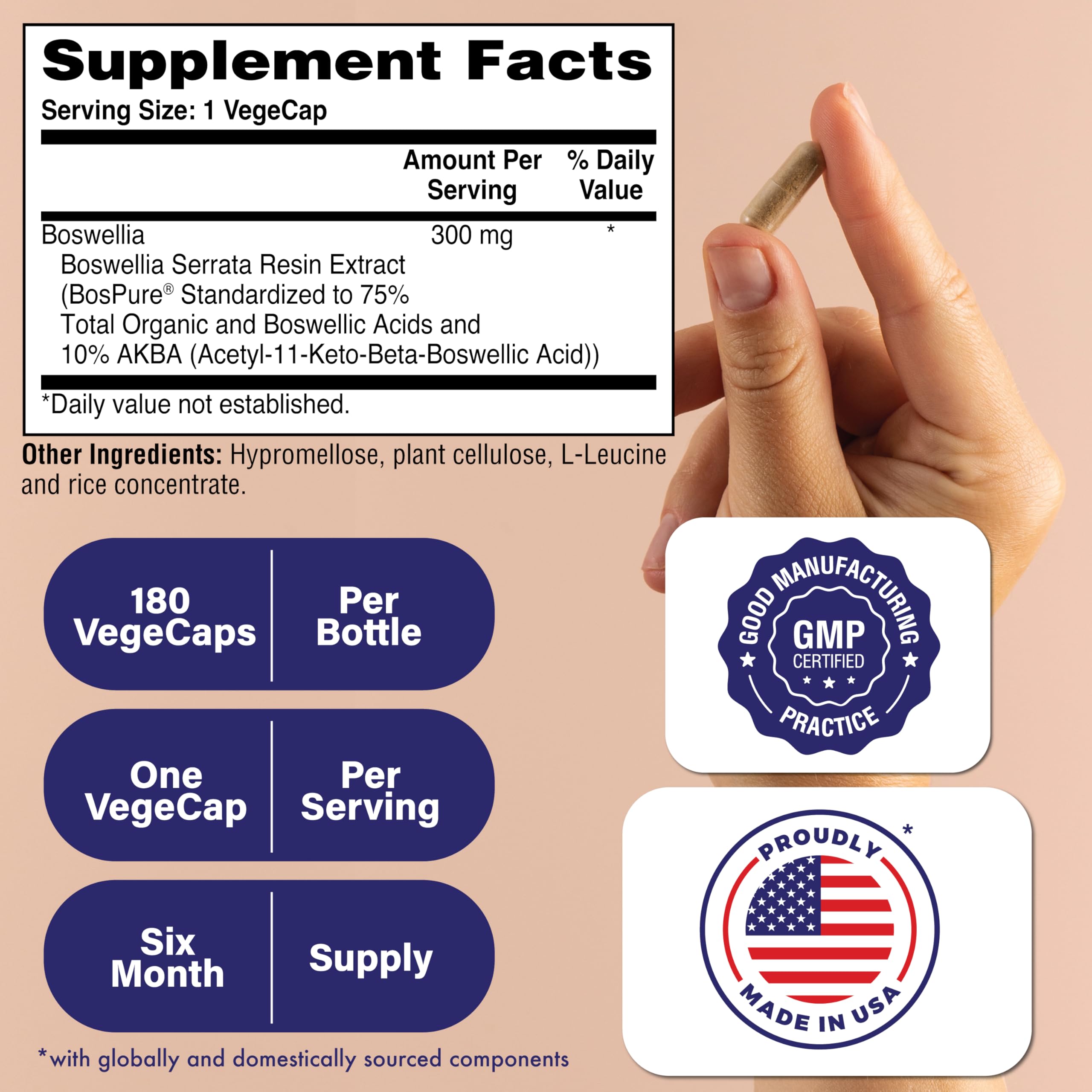 Health Thru Nutrition Boswellia Serrata 300mg Capsules side view