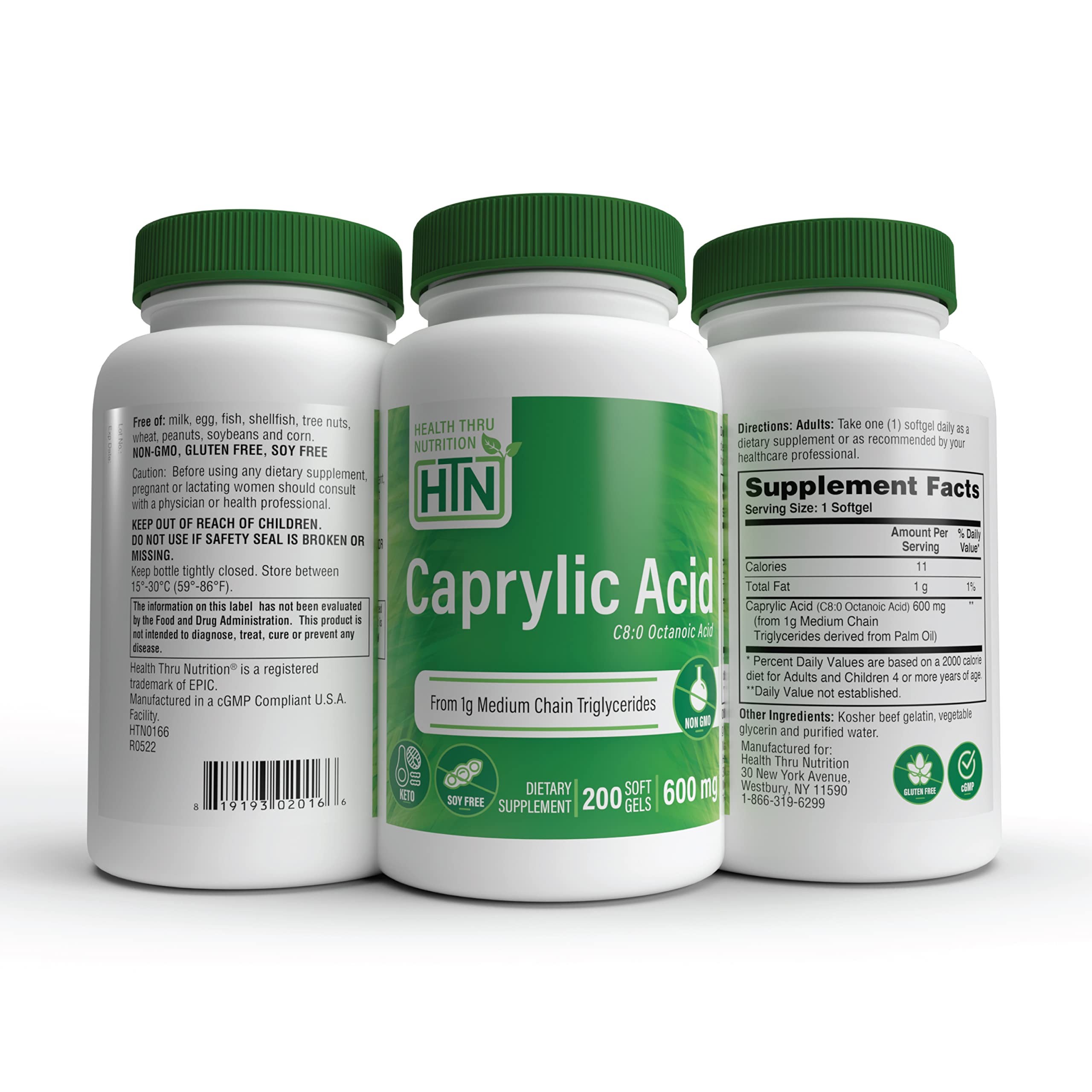 Health Thru Nutrition Caprylic Acid Softgels in a lifestyle setting