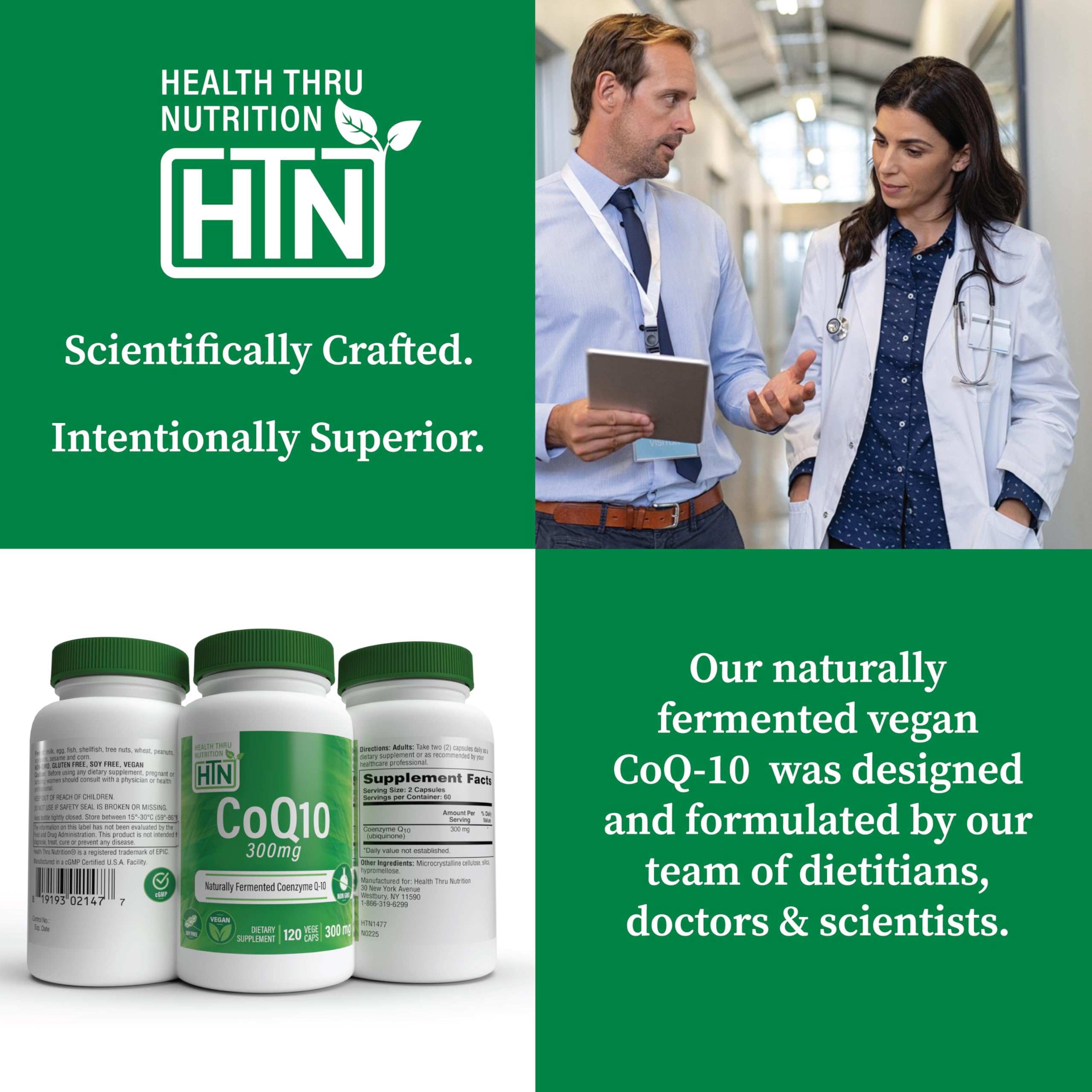 Health Thru Nutrition CoQ-10 300mg Vegecaps opened bottle