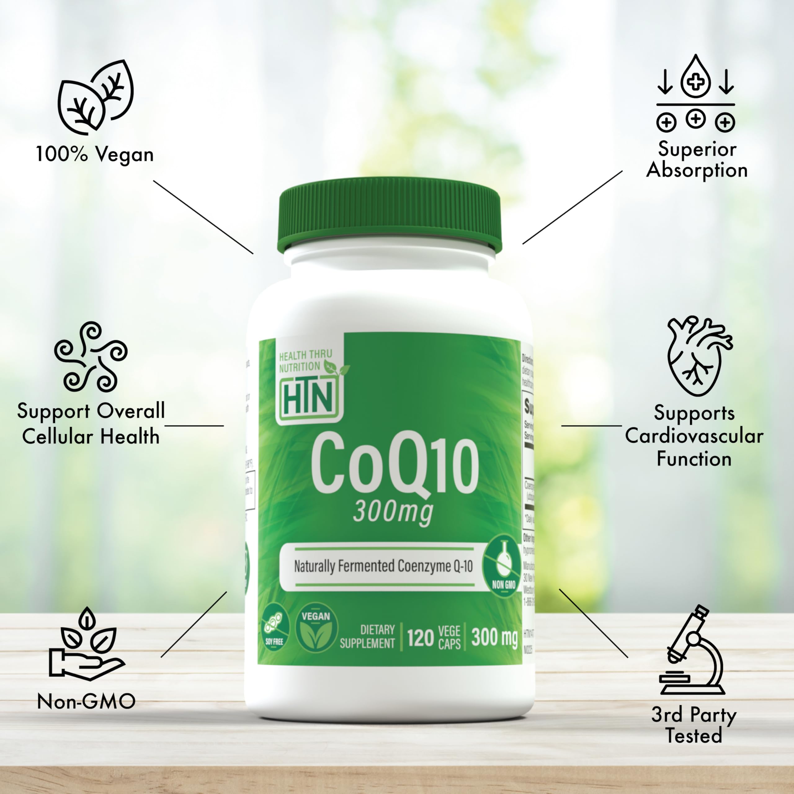 Health Thru Nutrition CoQ-10 300mg Vegecaps packaging