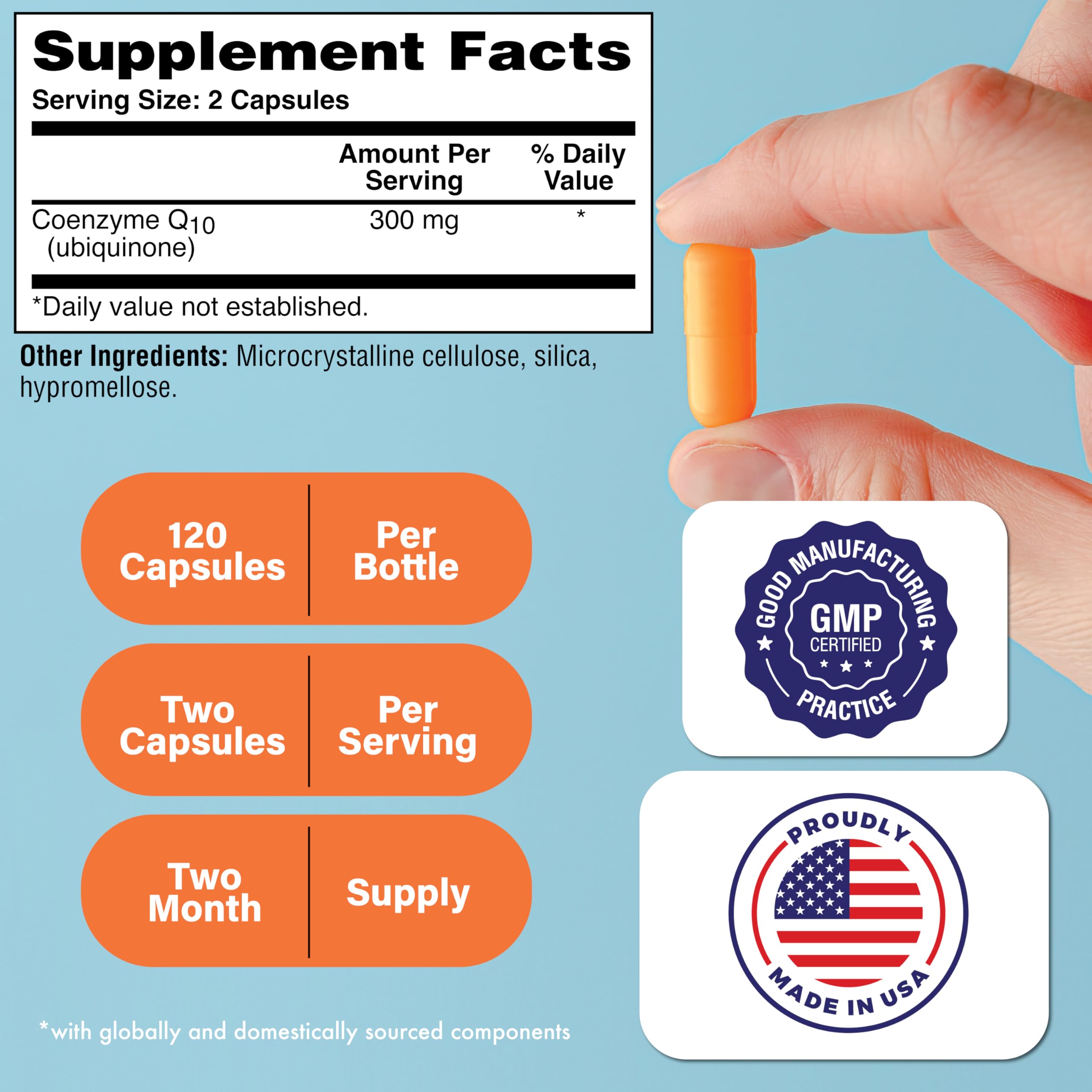 Health Thru Nutrition CoQ-10 300mg Vegecaps side view