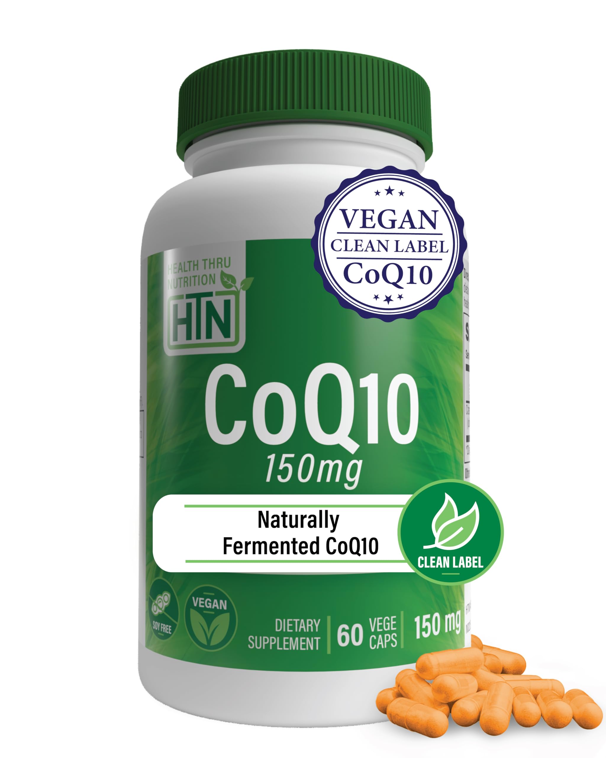Health Thru Nutrition CoQ10 150mg Ubiquinone supplement front view