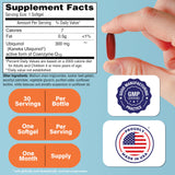 Health Thru Nutrition CoQ10 60g Kaneka Ubiquinol capsules side view