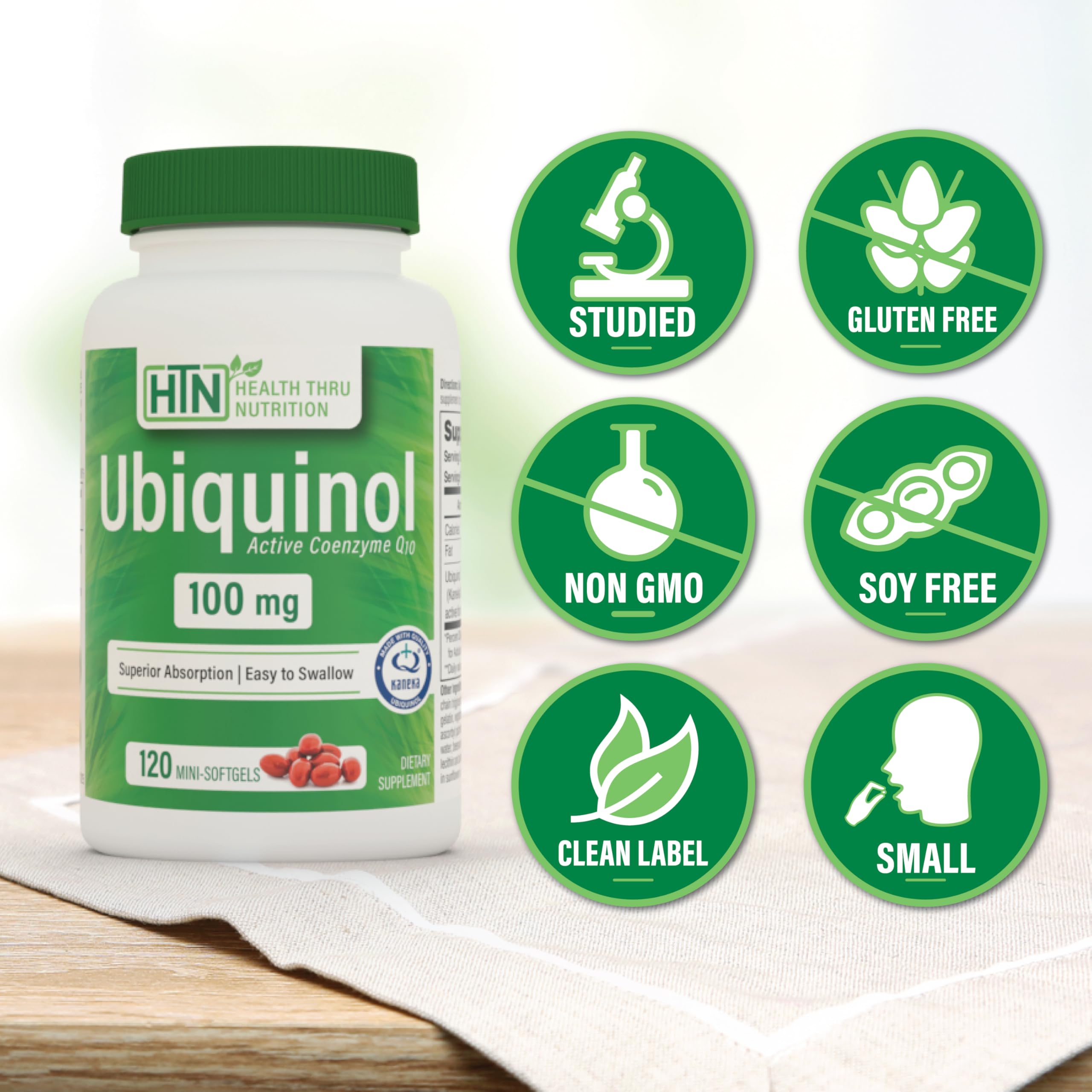 Health Thru Nutrition CoQ10 Kaneka Ubiquinol 30 softgels packaging