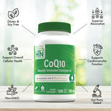 Health Thru Nutrition CoQ10 Softgels open bottle showing capsules