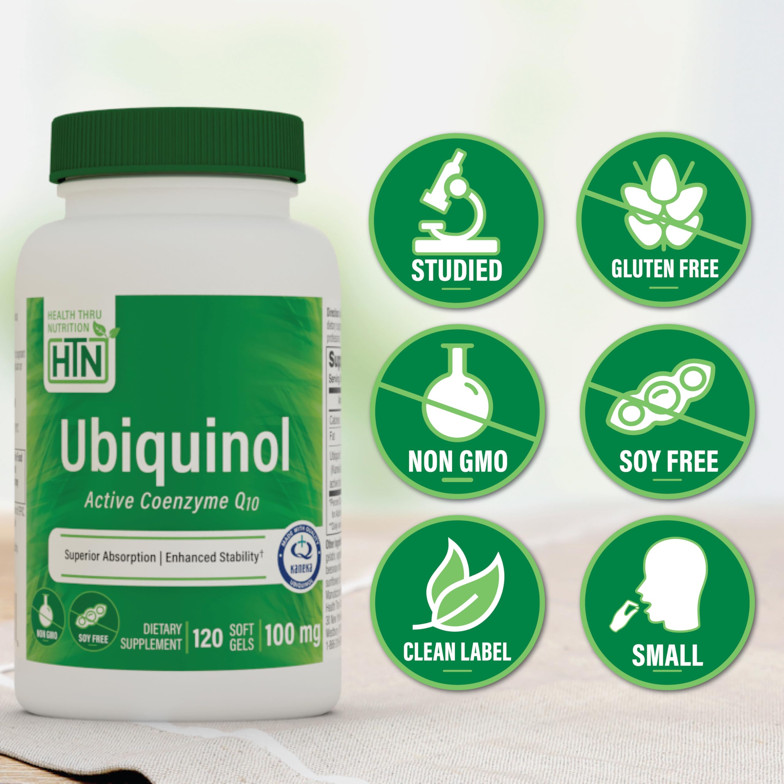 Health Thru Nutrition CoQ10 Ubiquinol capsules packaging