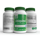 Health Thru Nutrition CoQ10 Ubiquinol Supplement back view of packaging