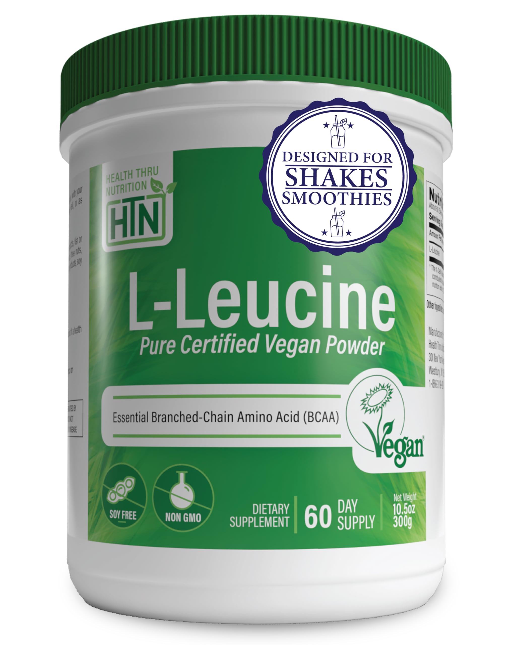 Health Thru Nutrition L-Leucine BCAA Powder 318g front view