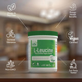 Health Thru Nutrition L-Leucine BCAA Powder 318g side view