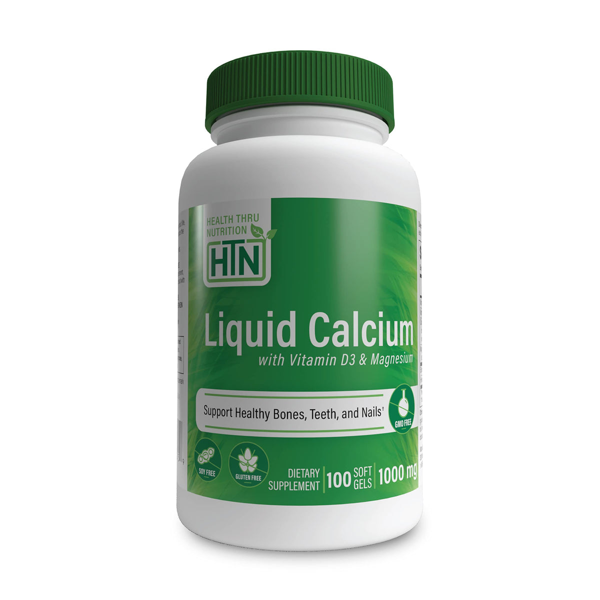 Health Thru Nutrition Liquid Calcium Softgels bottle front view